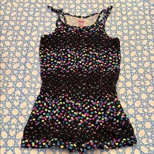 Circo Black Heart-Print Girls' Tie-Strap Romper